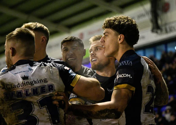 Lewis Martin Hull Celebrates His Try Betfred Super League Match — Stock Photo, Image
