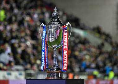 Dünya Kulüpler Kupası karşılaşması öncesinde, Wigan Warriors - Penrith Panthers maçında Wigan, Wigan, Birleşik Krallık 'ta 24 Şubat 202 tarihinde oynanan Dünya Kulüpler Kupası karşılaşmasında