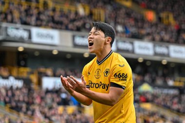 Wolverhampton Wanderers takımından Hwang Hee-Chan, Premier League maçında Wolverhampton Wanderers 'a karşı Molineux, Wolverhampton, Birleşik Krallık' ta 25 Şubat 202 'de oynanan maçta topu kaybettikten sonra tepki gösterdi.