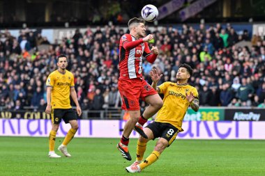 Sheffield United takımından James McAtee, Premier League maçında Wolverhampton Wanderers - Sheffield United maçında Molineux, Wolverhampton, İngiltere 'de 25 Şubat 202' de topu sürüyor.