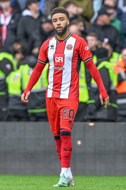 Sheffield United takımından Jayden Bogle Premier League maçında Wolverhampton Wanderers, Sheffield United 'a karşı Molineux, Wolverhampton, Birleşik Krallık' ta, 25 Şubat 202