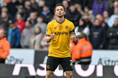 Wolverhampton Wanderers takımından Pablo Sarabia, İngiltere 'nin Molineux kentinde oynanan Premier League maçında Wolverhampton Wanderers - Sheffield United maçında 1-0' lık galibiyet golünü kutluyor.