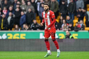 Sheffield United takımından Jayden Bogle Premier League maçında Wolverhampton Wanderers, Sheffield United 'a karşı Molineux, Wolverhampton, Birleşik Krallık' ta, 25 Şubat 202
