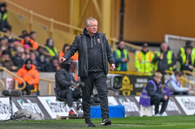 Chris Wilder Premier League maçında Sheffield United 'ın teknik direktörü Wolverhampton Wanderers, Sheffield United' a karşı Molineux, Wolverhampton, Birleşik Krallık 'ta 25 Şubat 202