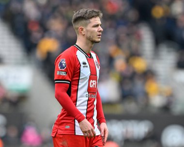Sheffield United takımından James McAtee Premier League maçında Wolverhampton Wanderers, Sheffield United 'a karşı Molineux, Wolverhampton, Birleşik Krallık' ta, 25 Şubat 202