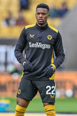 Wolverhampton Wanderers 'dan Nlson Semedo Premier League maçında ısınma turunda Wolverhampton Wanderers, Sheffield United' a karşı Molineux, Wolverhampton, Birleşik Krallık, 25 Şubat 202 