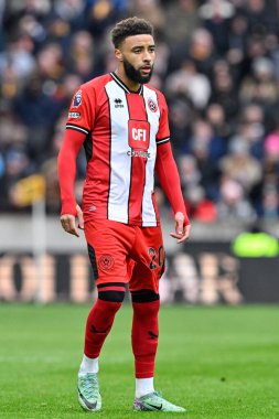 Sheffield United takımından Jayden Bogle Premier League maçında Wolverhampton Wanderers, Sheffield United 'a karşı Molineux, Wolverhampton, Birleşik Krallık' ta, 25 Şubat 202