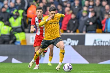 Wolverhampton Wanderers takımından Pedro Neto, Premier League maçında Molineux, Wolverhampton, Birleşik Krallık 'ta Wolverhampton Wanderers - Sheffield United maçında topa vuruyor.