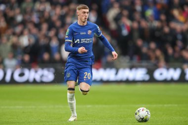 Cole Palmer of Chelsea breaks with the ball during the Carabao Cup Final match Chelsea vs Liverpool at Wembley Stadium, London, United Kingdom, 25th February 202 clipart