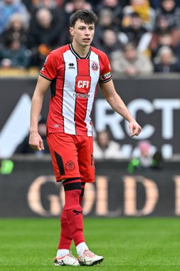 Sheffield United takımından Anel Ahmedhodi Premier Lig maçında Wolverhampton Wanderers, Sheffield United 'a karşı Molineux, Wolverhampton, Birleşik Krallık' ta, 25 Şubat 202 