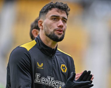 Wolverhampton Wanderers 'dan Max Kilman Premier League maçında ısınma turunda Wolverhampton Wanderers, Sheffield United' a karşı Molineux, Wolverhampton, Birleşik Krallık 'ta 25 Şubat 202' de