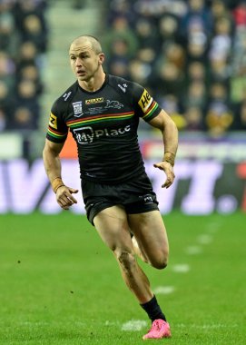 Penrith Panthers takımından Dylan Edwards, Wigan Warriors - Penrith Panthers maçında Wigan Stadyumu, Wigan, Birleşik Krallık, 24 Şubat 202