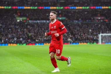 Liverpool 'dan Alexis Mac Allister, 25 Şubat 202' de Wembley Stadyumu 'nda oynanan Carabao Kupası Finali' nde Chelsea-Liverpool maçında...