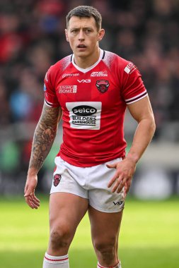 Betfred Süper Ligi maçında Salford Red Devils ile Castleford Tigers arasında oynanan Salford Community Stadyumu, Eccles, Birleşik Krallık maçında Deon Cross, 25 Şubat 202