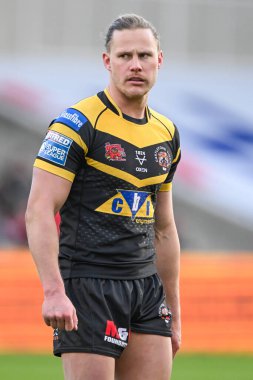 Castleford Tigers 'dan Jacob Miller Betfred Süper Lig karşılaşmasında Salford Red Devils Castleford Tigers' a karşı Salford Community Stadyumu, Eccles, Birleşik Krallık, 25 Şubat 202