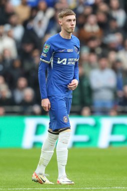 Chelsea 'den Cole Palmer, 25 Şubat 202' de Wembley Stadyumu 'nda Chelsea ile Liverpool arasındaki Carabao Kupası final maçında