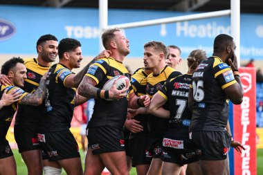 Castleford Tigers takımından Joe Westerman, 25 Şubat 202 'de Salford Community Stadyumu' nda Salford Red Devils Castleford Tigers 'a karşı oynadığı Betfred Süper Lig karşılaşmasında şansını kutluyor.