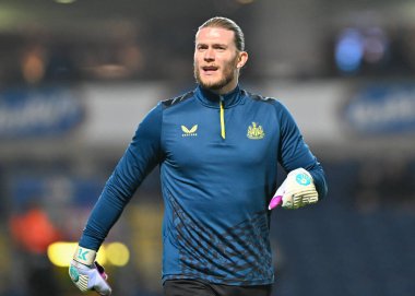 Loris Karius of Newcastle United warms up ahead of the match, during the Emirates FA Cup 5th Round match Blackburn Rovers vs Newcastle United at Ewood Park, Blackburn, United Kingdom, 27th February 202 clipart