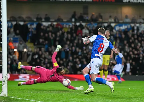 stock image Sammie Szmodics of Blackburn Rovers misses a chance on goal, during the Emirates FA Cup 5th Round match Blackburn Rovers vs Newcastle United at Ewood Park, Blackburn, United Kingdom, 27th February 202