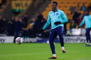 Brighton & Hove Albion takımından Danny Welbeck, 28 Şubat 202 'de İngiltere' nin Wolverhampton kentinde oynanan 5. Raund FA Cup karşılaşması öncesinde oynanan ısınma turunda Wolverhampton Wanderers ve Hove Albion 'a karşı
