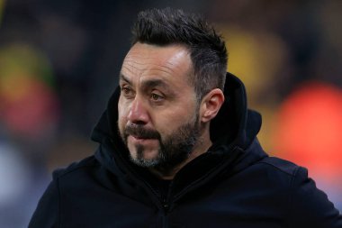 Roberto De Zerbi, Brighton & Hove Albion teknik direktörü, 28 Şubat 202 tarihinde Birleşik Krallık 'ın başkenti Wolverhampton' da oynanan 5.