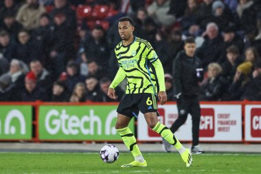 Arsenal takımının Gabriel 'i Premier League maçında Sheffield United' a karşı Arsenal Bramall Lane, Sheffield, Birleşik Krallık, 4 Mart 202