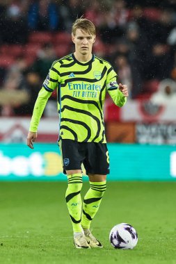 Arsenal 'den Martin Odegaard Premier League maçı sırasında Sheffield United ile Arsenal Bramall Lane, Sheffield, İngiltere, 4 Mart 2024
