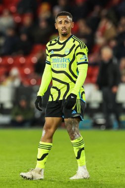 Arsenal 'den Gabriel Jesus Premier League maçı sırasında Sheffield United ile Arsenal Bramall Lane, Sheffield, İngiltere' de karşı karşıya geldi.