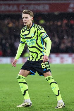 Arsenal 'den Martin Odegaard Premier League maçı sırasında Sheffield United ile Arsenal Bramall Lane, Sheffield, İngiltere, 4 Mart 2024