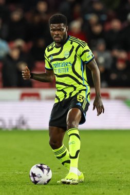 Arsenal 'den Thomas Partey Premier Lig maçı sırasında Sheffield United' a karşı Arsenal Bramall Lane, Sheffield, Birleşik Krallık, 4 Mart 202