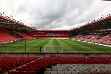 Bramall Lane 'in genel görünümü, Sheffield United Premier Lig karşılaşması öncesinde Sheffield United ile Bramall Lane, Sheffield, İngiltere, 4 Mart 202