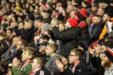 Barnsley taraftarları 5 Mart 202 'de Oakwell, Barnsley, İngiltere' de oynanan 1.