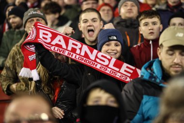 Barnsley taraftarları Sky Bet Ligi 1 maçında Barnsley ile Bolton Wanderers arasında Oakwell, Barnsley, İngiltere 'de 5 Mart 202