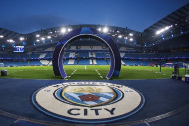 UEFA Şampiyonlar Ligi maçında Etihad 'ın genel görünümü Manchester City ile F.C. Kopenhag Etihad Stadyumu, Manchester, İngiltere, 6 Mart 202