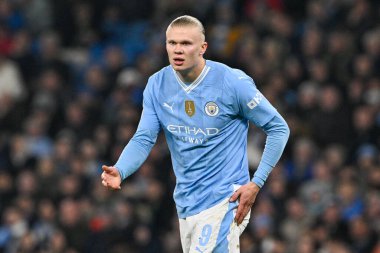 Manchester City ile F.C. arasındaki UEFA Şampiyonlar Ligi karşılaşmasında Manchester City 'den Erling Haaland Kopenhag Etihad Stadyumu, Manchester, İngiltere, 6 Mart 202