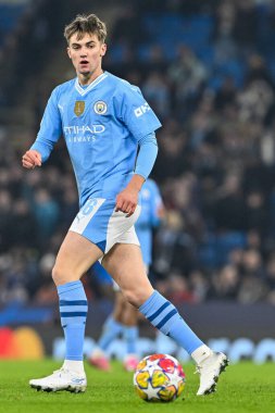 Manchester City ile F.C. arasındaki UEFA Şampiyonlar Ligi karşılaşmasında Manchester City 'den Jacob Wright görev başında. Kopenhag Etihad Stadyumu, Manchester, İngiltere, 6 Mart 202