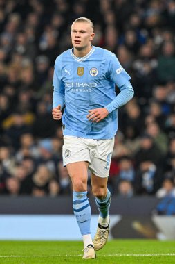 Manchester City ile F.C. arasındaki UEFA Şampiyonlar Ligi karşılaşmasında Manchester City 'den Erling Haaland Kopenhag Etihad Stadyumu, Manchester, İngiltere, 6 Mart 202