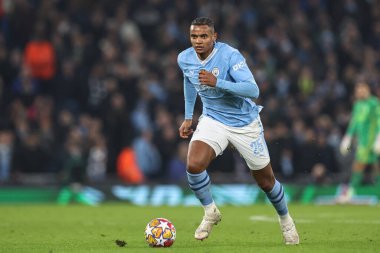 Manchester City 'den Manuel Akanji UEFA Şampiyonlar Ligi maçında Manchester City ile F.C. Kopenhag Etihad Stadyumu, Manchester, İngiltere, 6 Mart 202