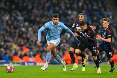 Manchester City 'den Matheus Nunes UEFA Şampiyonlar Ligi maçında Manchester City ile F.C. Kopenhag Etihad Stadyumu, Manchester, İngiltere, 6 Mart 202