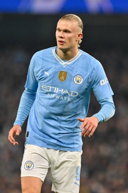 Manchester City ile F.C. arasındaki UEFA Şampiyonlar Ligi karşılaşmasında Manchester City 'den Erling Haaland Kopenhag Etihad Stadyumu, Manchester, İngiltere, 6 Mart 202