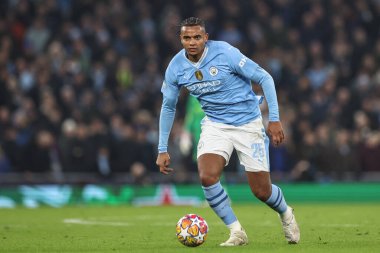 Manchester City 'den Manuel Akanji UEFA Şampiyonlar Ligi maçında Manchester City ile F.C. Kopenhag Etihad Stadyumu, Manchester, İngiltere, 6 Mart 202