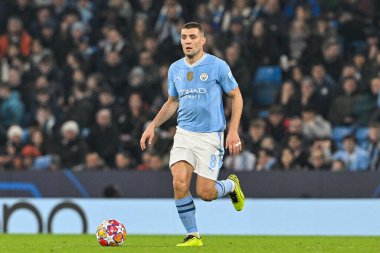 Manchester City 'den Mateo Kovai UEFA Şampiyonlar Ligi karşılaşmasında sahada. Kopenhag Etihad Stadyumu, Manchester, İngiltere, 6 Mart 2024