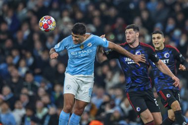 Manchester City 'den Rodri UEFA Şampiyonlar Ligi karşılaşmasında Manchester City ile F.C. Kopenhag Etihad Stadyumu, Manchester, İngiltere, 6 Mart 202