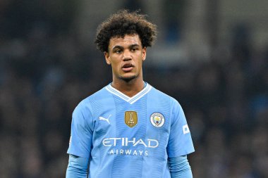 Manchester City ile F.C. arasındaki UEFA Şampiyonlar Ligi karşılaşmasında Manchester City 'den Oscar Bobb. Kopenhag Etihad Stadyumu, Manchester, İngiltere, 6 Mart 202