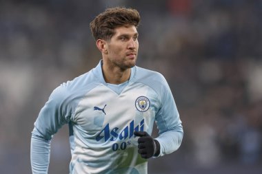 Manchester City ile F.C. arasındaki UEFA Şampiyonlar Ligi karşılaşmasında Manchester City 'den John Stones Kopenhag Etihad Stadyumu, Manchester, İngiltere, 6 Mart 202