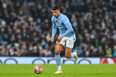 Manchester City 'den Matheus Nunes UEFA Şampiyonlar Ligi maçında Manchester City ile F.C. Kopenhag Etihad Stadyumu, Manchester, İngiltere, 6 Mart 202
