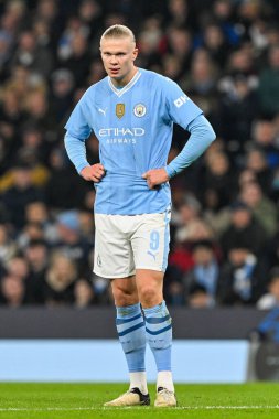 Manchester City ile F.C. arasındaki UEFA Şampiyonlar Ligi karşılaşmasında Manchester City 'den Erling Haaland Kopenhag Etihad Stadyumu, Manchester, İngiltere, 6 Mart 202