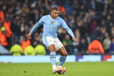 Manchester City 'den Manuel Akanji UEFA Şampiyonlar Ligi maçında Manchester City ile F.C. Kopenhag Etihad Stadyumu, Manchester, İngiltere, 6 Mart 202