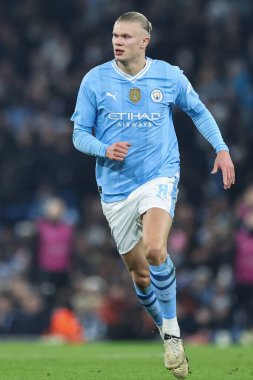 Manchester City ile F.C. arasındaki UEFA Şampiyonlar Ligi karşılaşmasında Manchester City 'den Erling Haaland Kopenhag Etihad Stadyumu, Manchester, İngiltere, 6 Mart 202