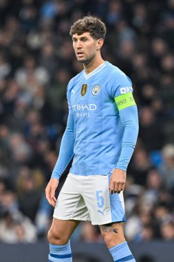 Manchester City ile F.C. arasındaki UEFA Şampiyonlar Ligi karşılaşmasında Manchester City 'den John Stones Kopenhag Etihad Stadyumu, Manchester, İngiltere, 6 Mart 202